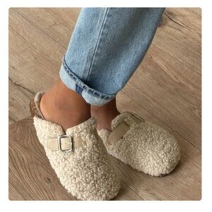 Shop Talulah Teddy buckle clogs